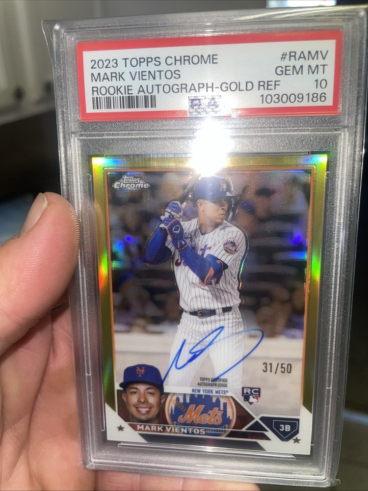 2023 Topps Chrome - Rookie Autographs Mark Vientos #RA-MV Gold Wave Refractor...