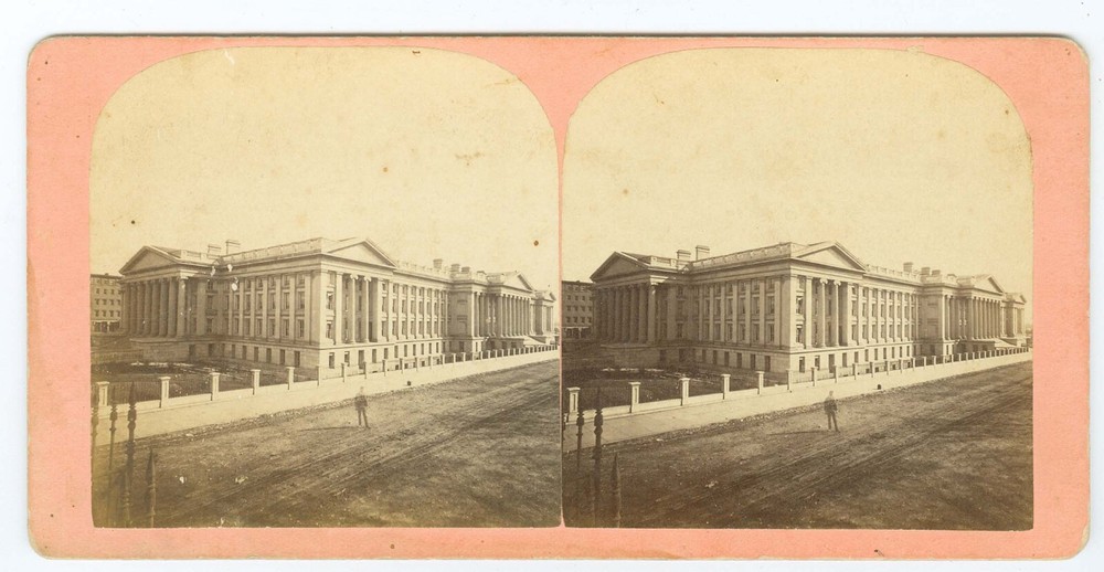G0867~ WASHINGTON DC Stereoview – US Treasury by FH Bell c.1870
