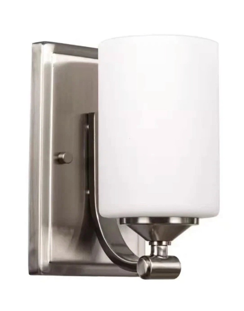 Hampton Bay Darlington 4.5 in. 1-Light Brushed Nickel Transitional Wall Sconce