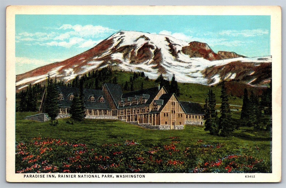 Paradise Inn Rainier National Park Washington C1920's WB Postcard P12