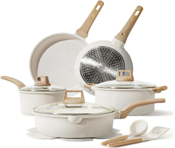 CAROTE 14 Pcs Pots and Pans Set Nonstick Cookware Set Kitchen Cooking