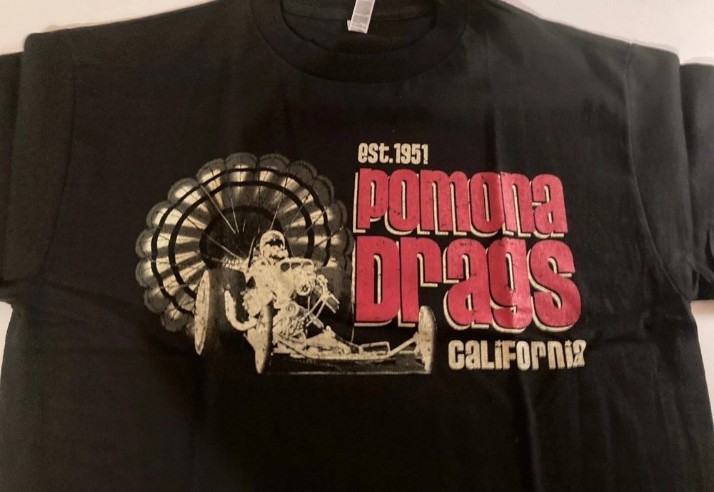 Pomona Drags (078) Black MENS T-SHIRT 100% COTTON DRAG Racing NHRA