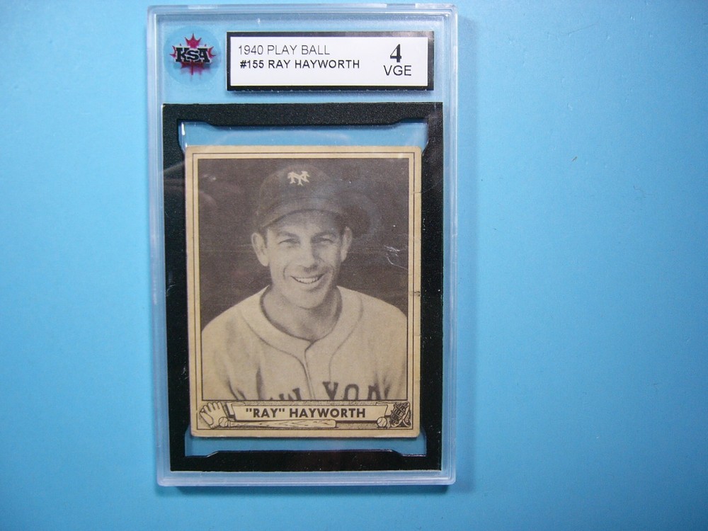 1940 PLAY BALL GUM INC. MLB BASEBALL CARD #155 RAY HAYWORTH KSA 4 VGEX NICE!! GL