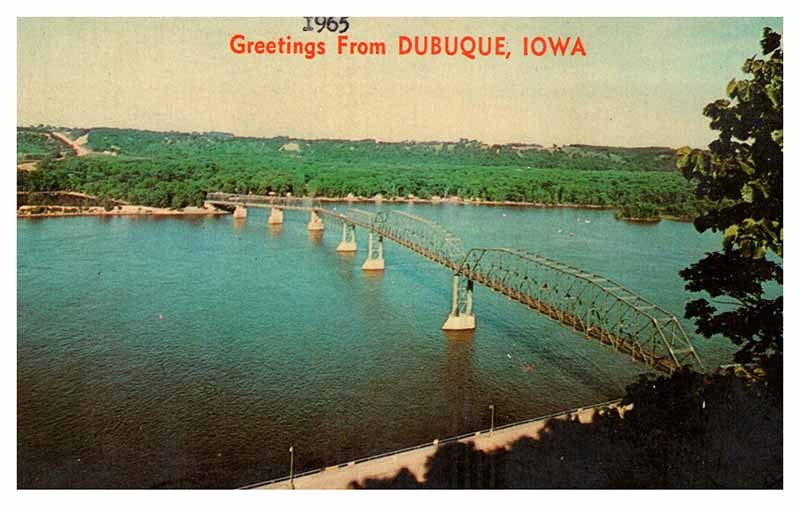 Postcard BRIDGE SCENE Dubuque Iowa IA m/09 AP1198