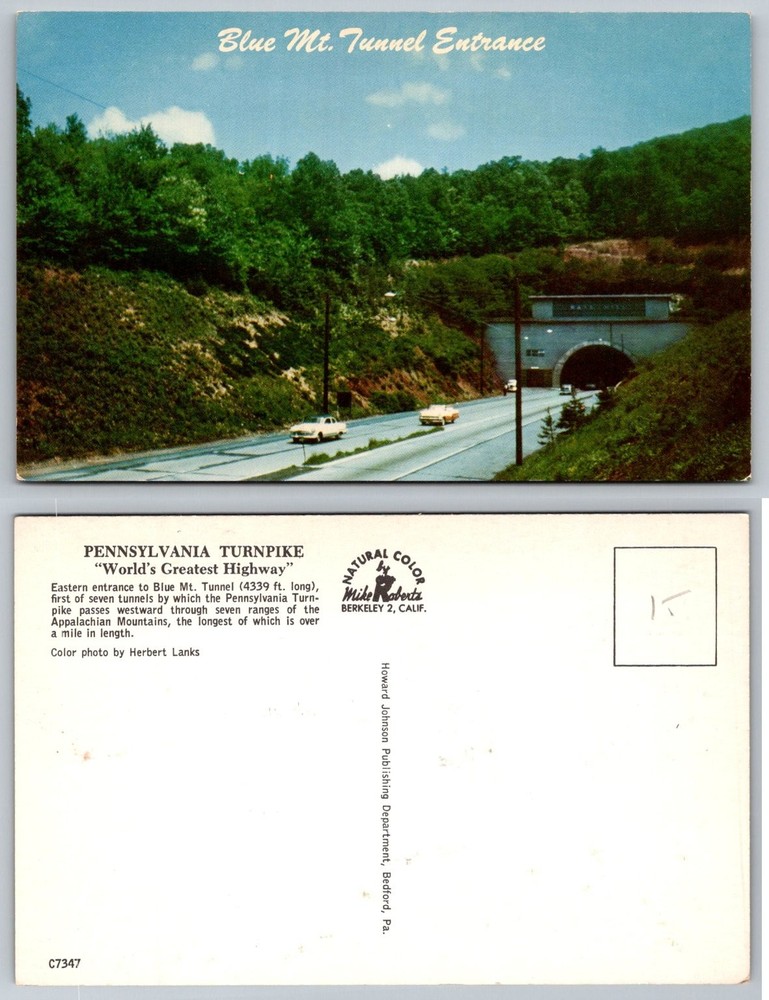 Blue Mountain Tunnel Entrance Pennsylvania Turnpike Vintage Postcard PA