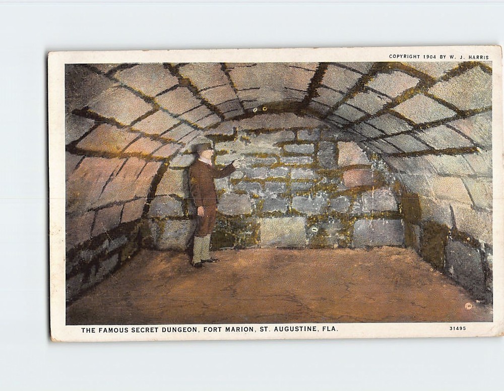 Postcard The Famous Secret Dungeon Fort Marion St. Augustine Florida USA