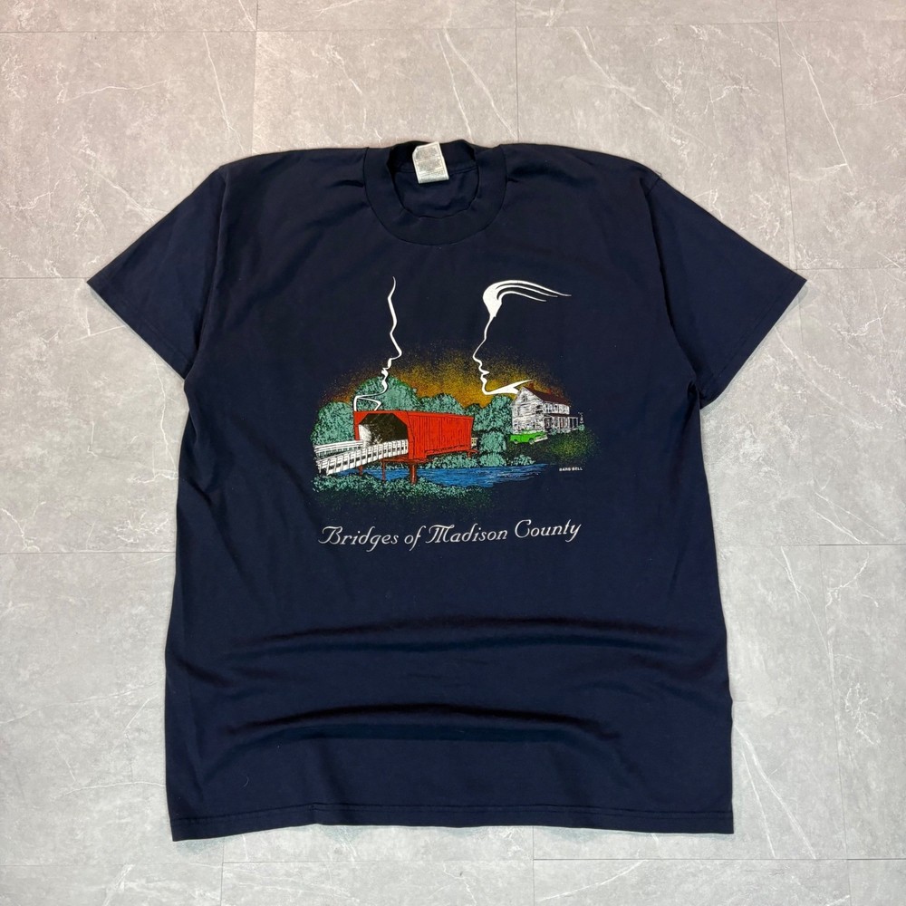 Vintage Bridges of Madison County Movie Promo T-Shirt Navy Blue XL 90s Film Tee