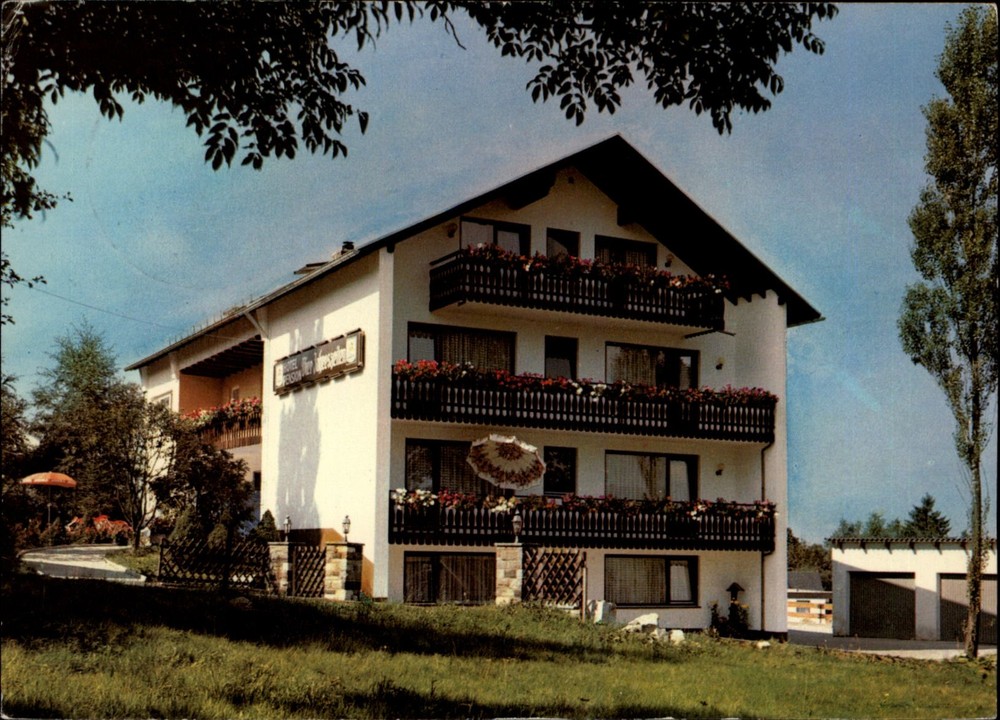 Hotel Pension Vier Jahreszeiten Bischofsgrun Bayern vintage postcard c656