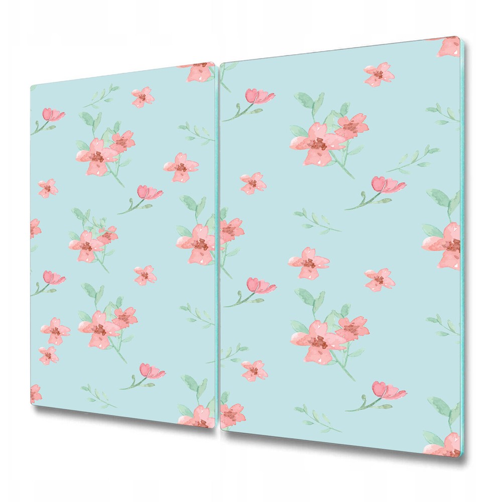 Serving Chopping Board Glass Cover Floral flowers abstract painting 2x30x52