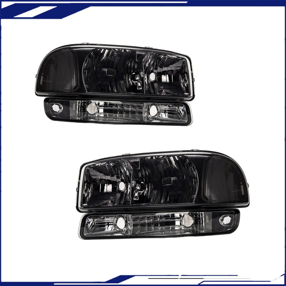 2pcs Front Headlight Assembly Lamp for 1999-2006 Sierra 1500 00-06 Yukon