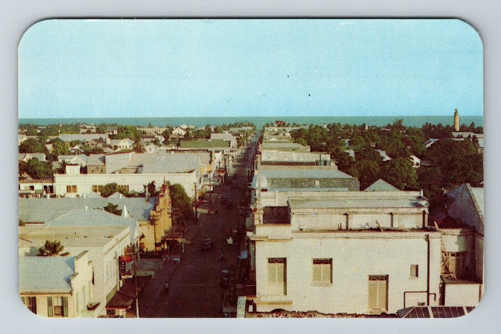 Key West FL-Florida Aerial View From RoThe Concha Hotel Vintage Postcard