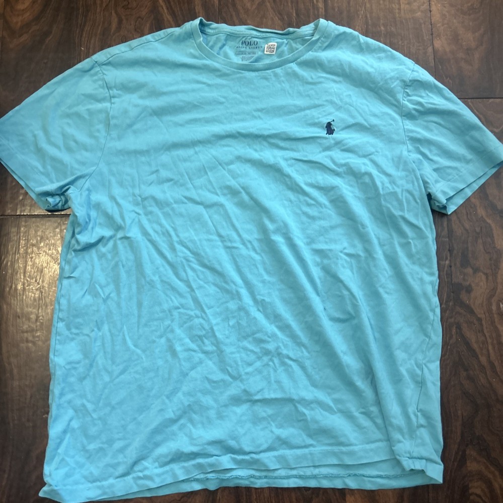 polo t shirts for men blue ralph lauren size L pre owned