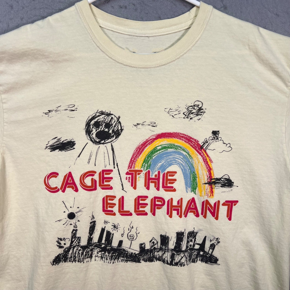 Cage The Elephant Graphic T-Shirt Natural Color 100% Cotton Band Tee U054