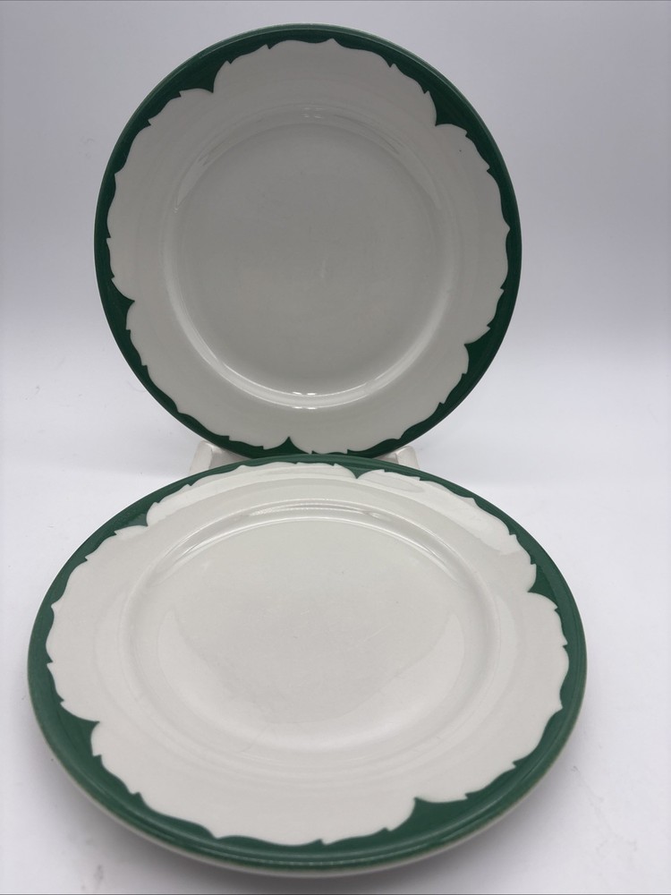 Shenango China DINNER PLATES Green 9 3/4