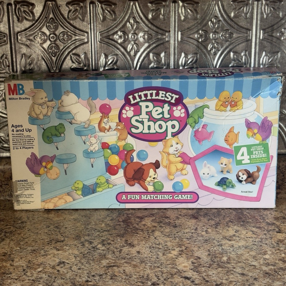 Vintage 1993 Littlest Pet Shop AFun Matching Game Milton Bradley 2 Missing Piece