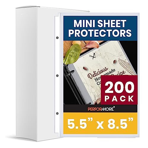 Office Werks Heavyweight Clear Mini Sheet Protectors Holds 5.5 x 8.5 Inches S...