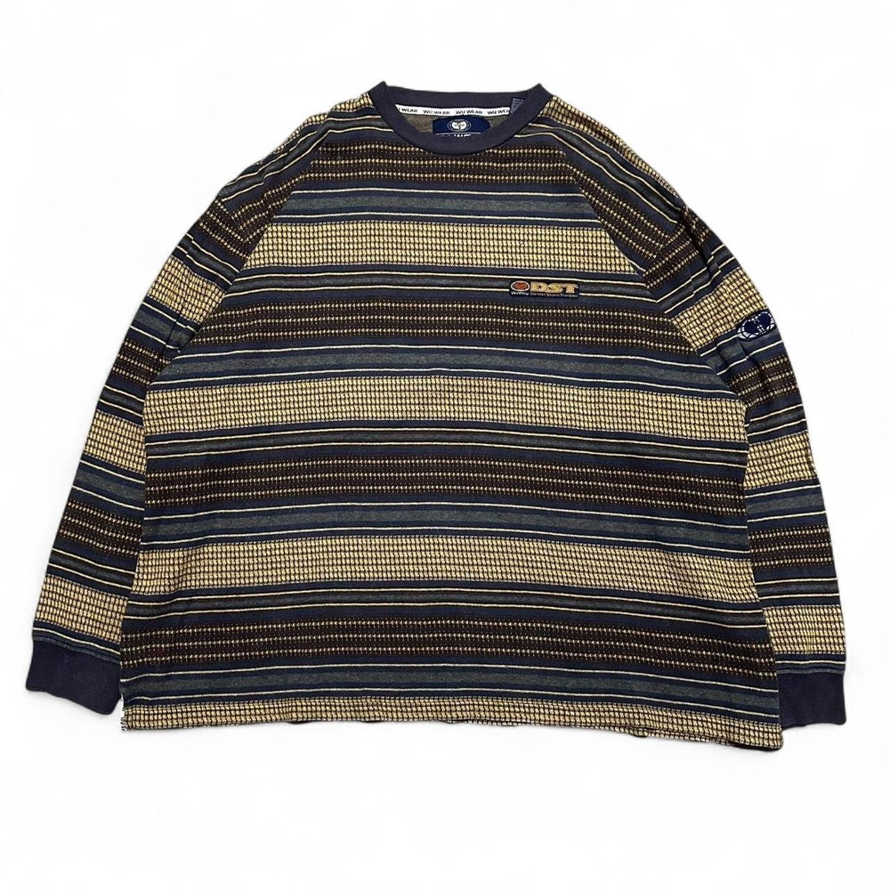 Vintage 90s Wu Wear desert storm trooper  striped long sleeve shirt