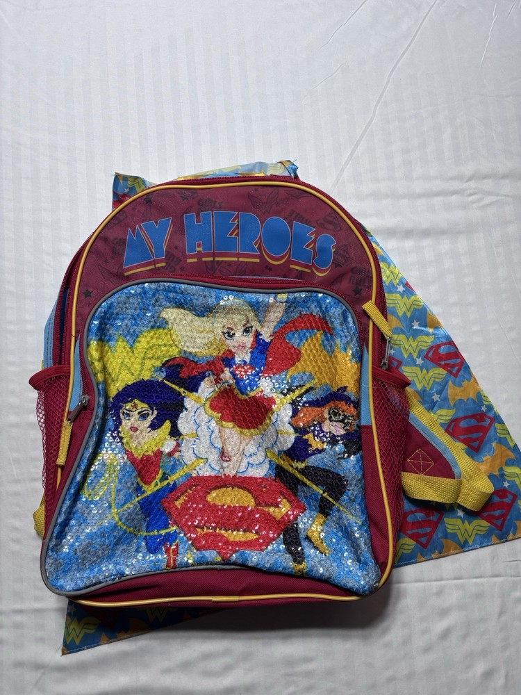 DC Super Hero Backpack With Flag School Bag 16