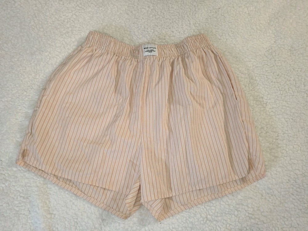 Women’s Striped Elastic Waist Shorts Lightweight Casual Pink White