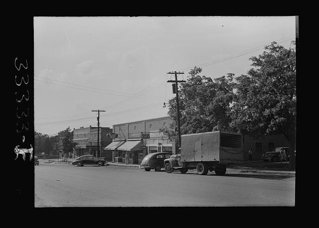 Photo:Keysville Virginia 1943 Main Street Storefronts Truck Cars