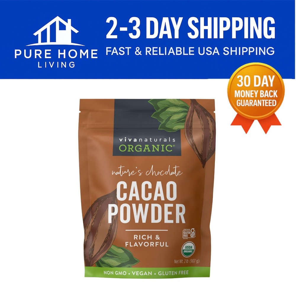 Organic Cacao Powder 2lb – Keto Chocolate for Guilt-Free Baking & Treats