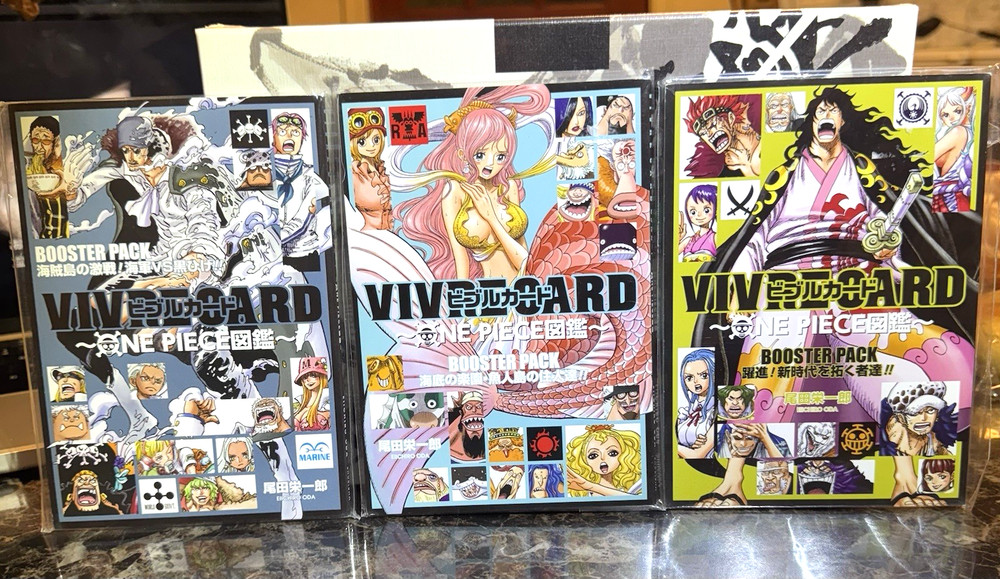 One Piece VIVRE CARD Illustration Art Booster Packs Japanese (Set Of 3) Sealed