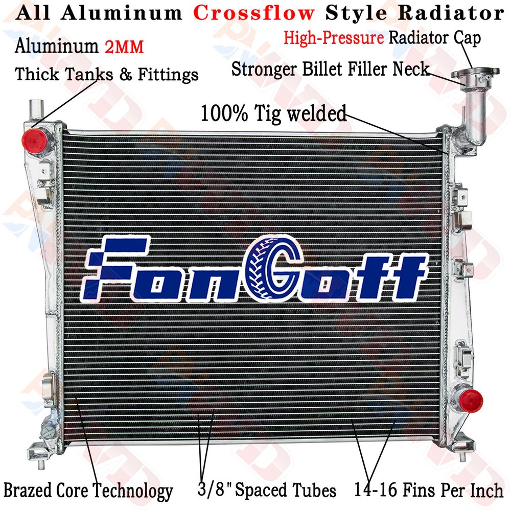3 Row Aluminum Radiator For 2019-2021 Dodge Durango/Jeep Grand Cherokee 3.6 5.7L