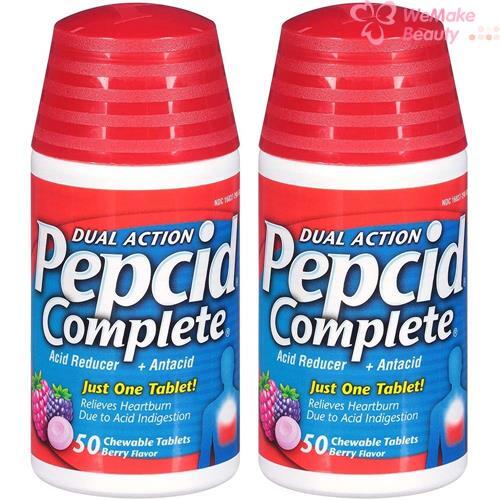 Pepcid Complete Dual Action Acid Reducer 50 Chewable Tablets Berry 2 Packs-image