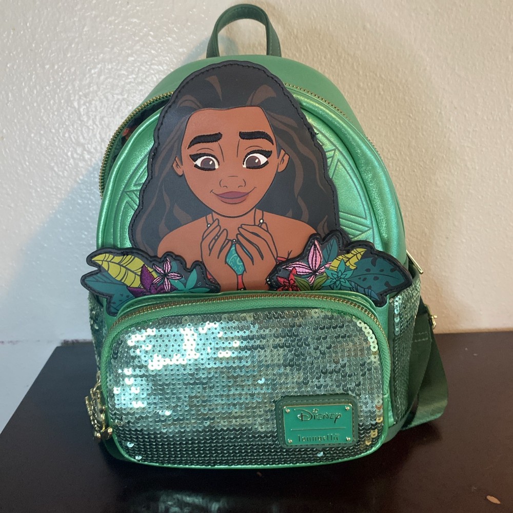 Loungefly Moana Heart of Te Fiti Sequin Mini Backpack NWT Disney Rare
