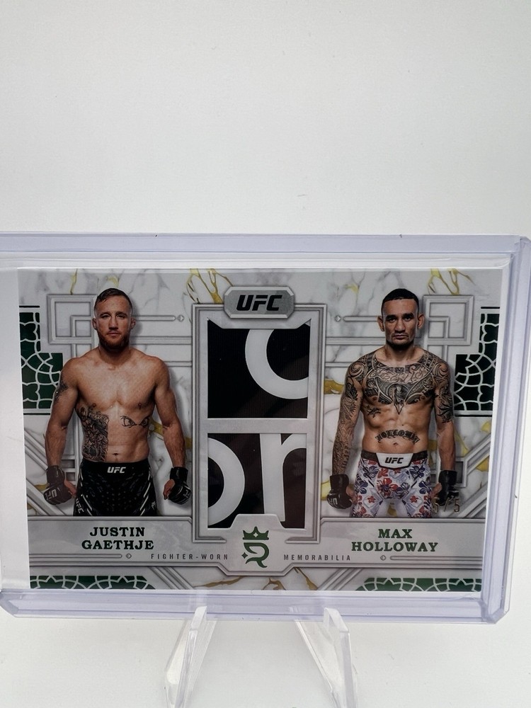 2024 Topps Royalty UFC /5 Justin Gaethje /Max Holloway Prodigious Pairings Relic