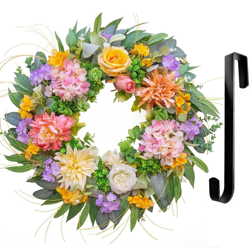 Soomeir Summer Peony Green Floral Outdoor Spring Wreath