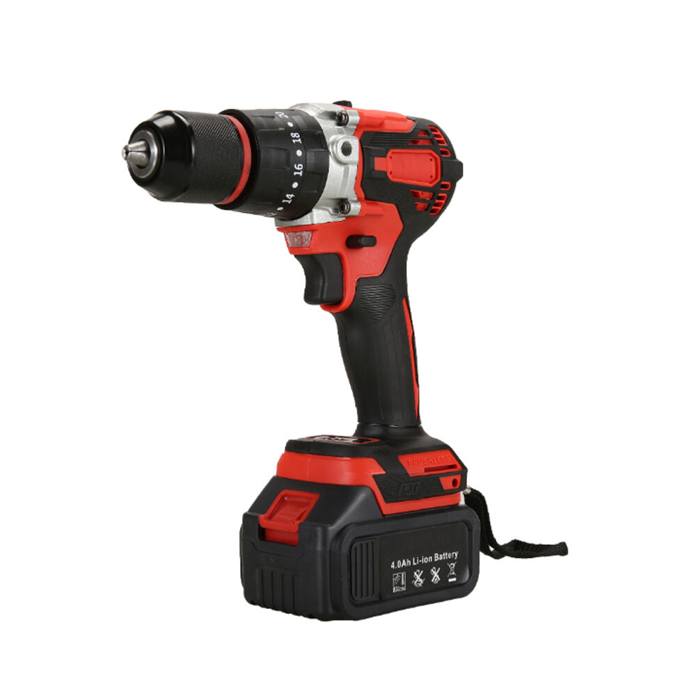 710W Cordless Impact Hand Drill Screwdriver Electric Drill Kit with 2 Battery