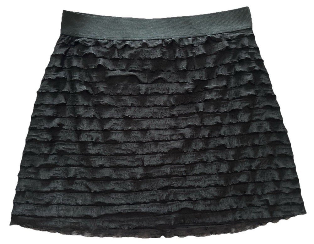 🤍Vintage 80’s-90’s THE LIMITED FORENZA Tiered Ruffle Mini Skirt-Black-Size M🤍