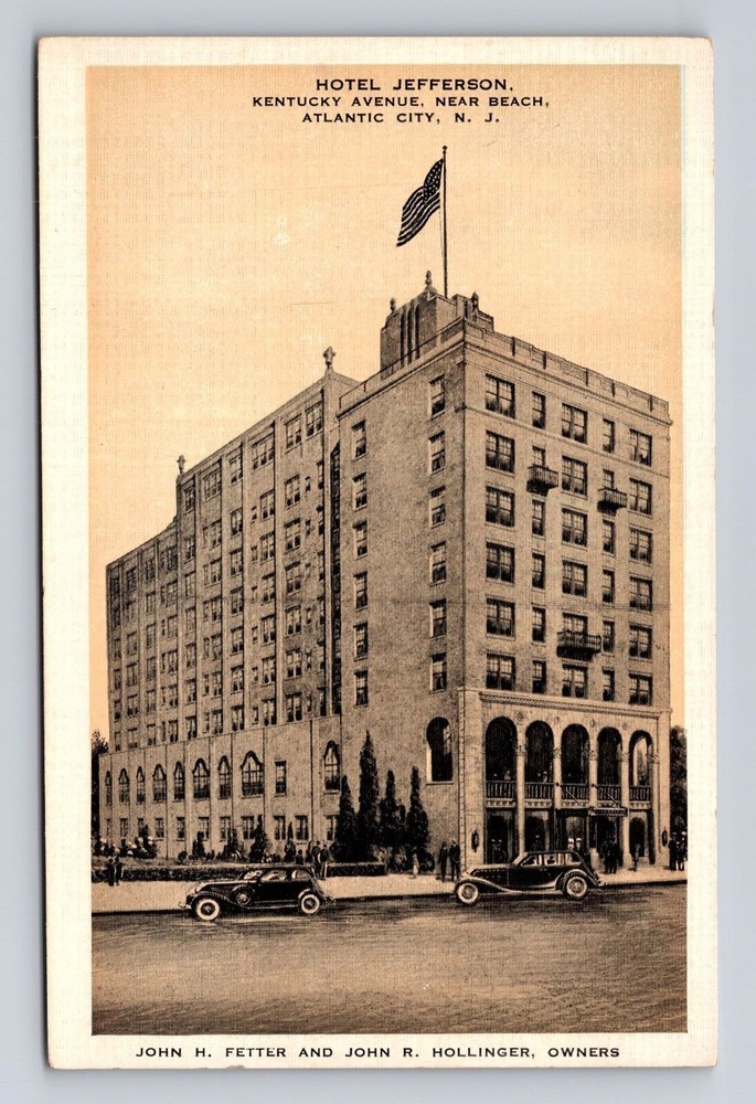 Atlantic City NJ-New Jersey, Hotel Jefferson Advertising, Vintage Postcard