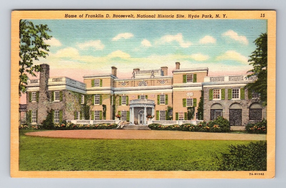 Hyde Park NY-New York, Home Of Franklin D Roosevelt, Antique, Vintage Postcard
