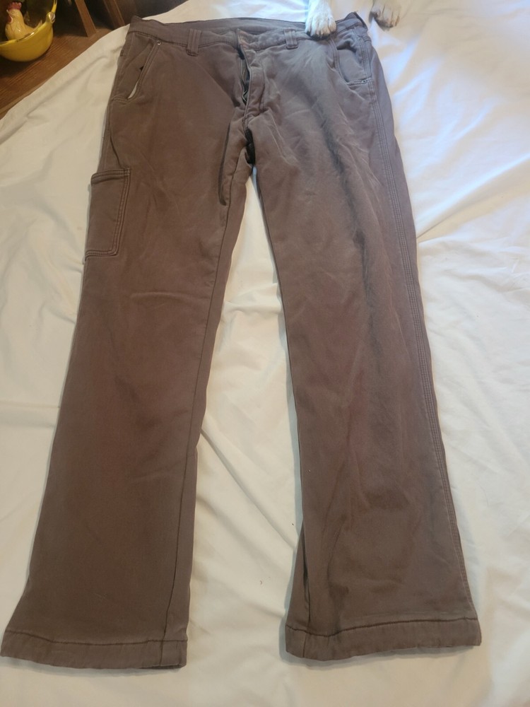 Mens Thermal Brown Work Pants 34 By 34