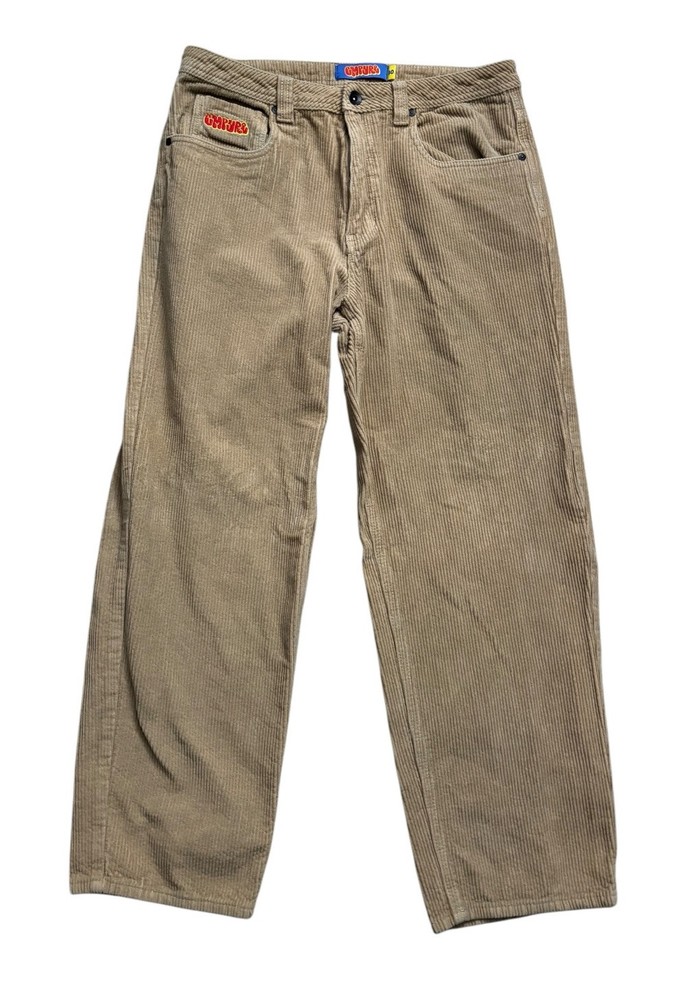Empyre Pants Mens Size 30x28 Beige Tan Wide Wale Cord Pants Relaxed Baggy Y2K