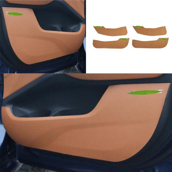 Anti-Kick Panel Inner Door Yellow Leather Cover Trim For BMW X7 G07 2019-2022