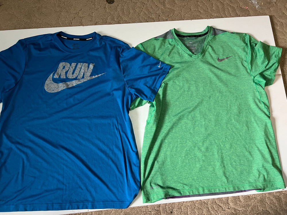 Nike Dry Fit Men’s Sleeveless TShirts Lot Of 2 Size XL Blue  green