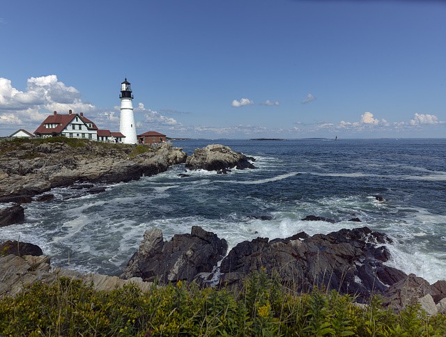 Cape Elizabeth Maine Portland Head Light Lighthouse 2017 Coastline View