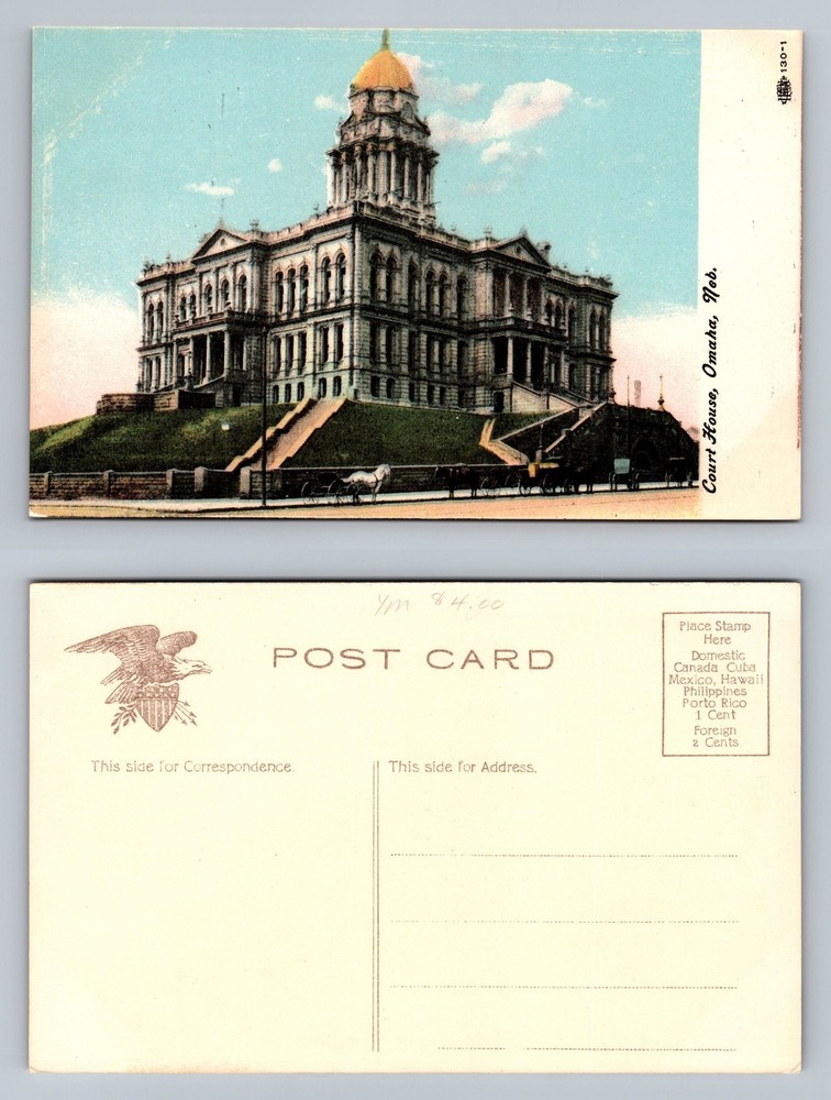 Omaha, NE-Nebraska, Douglas County Courthouse Scene, Vintage Postcard