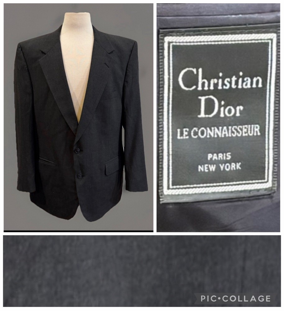 CHRISTIAN DIOR Mens 38R Blazer Wool Gray Le Connaisseur VINTAGE **One Flaw**