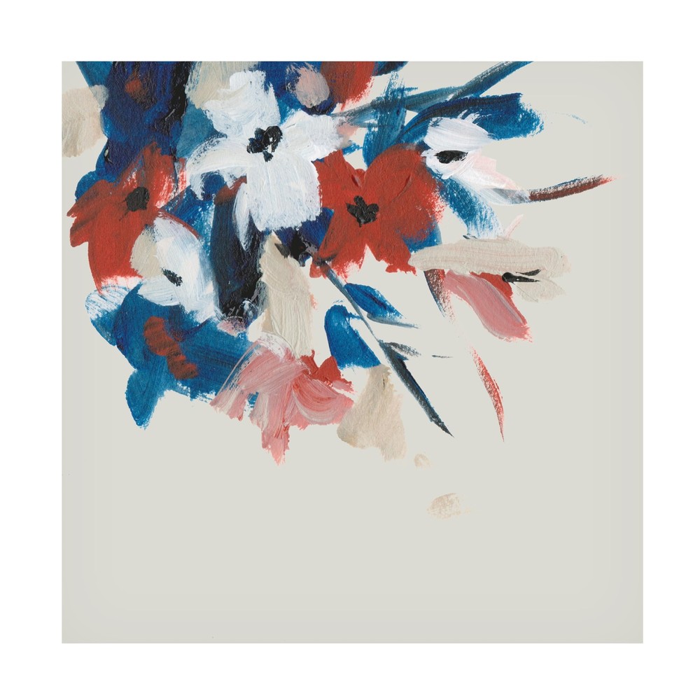 Canvas Wall Art - Melissa 'Indigo and Crimson Blooms II' Wall Art for Living ...