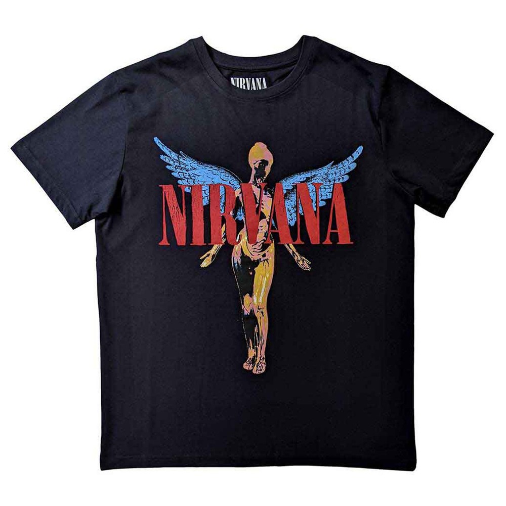 Nirvana T Shirt In Utero Angelic Band Logo new Official Mens Black