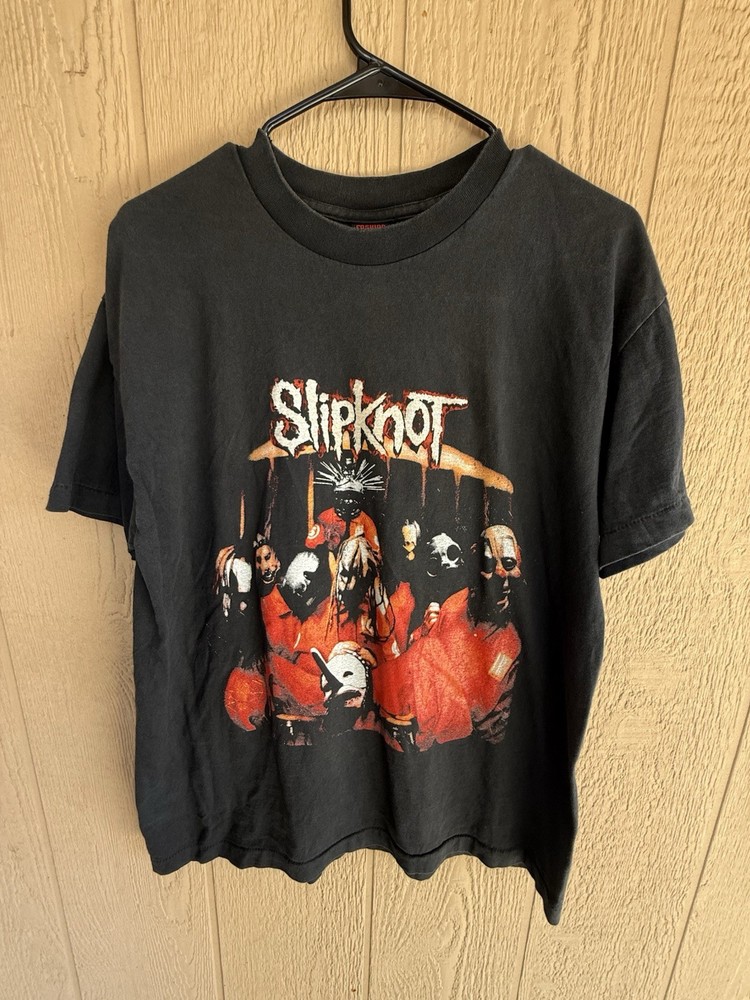 Vintage Slipknot Single Stitch Band T Shirt Size L Rock Grunge REPRINT