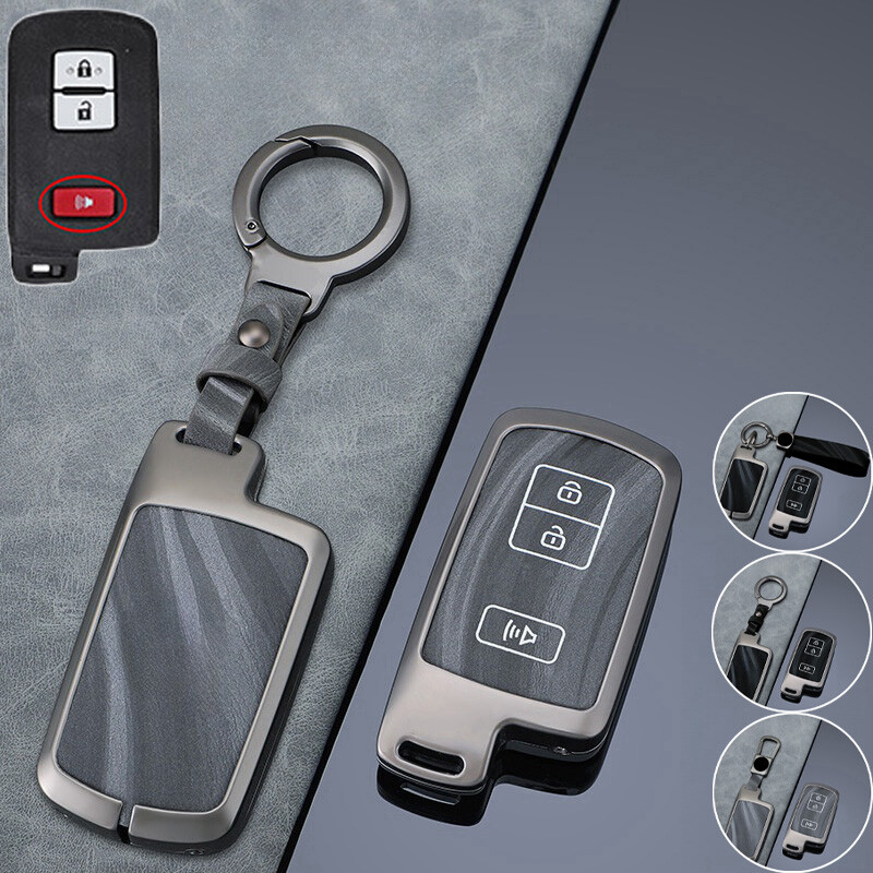 Zinc Alloy Leather Car Key Fob Case Cover For Toyota Avalon Tacoma Camry Corolla