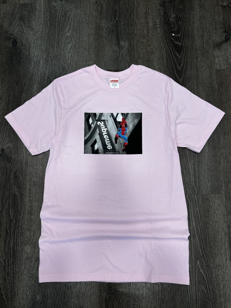 Supreme x Spider-Man Light Pink Tee SZ S Brand New