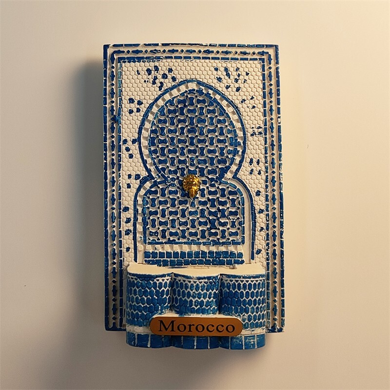 Morocco Mosaic Carved Prayer Tourist Souvenir 3D Resin Fridge Magnet Craft Gift