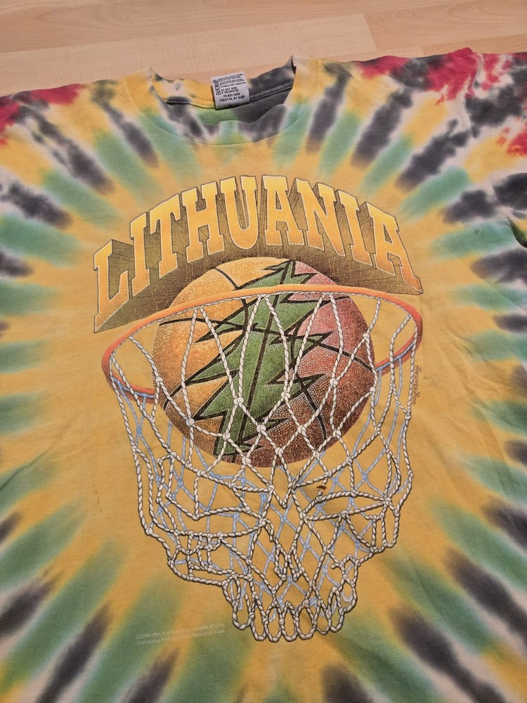 Vintage 1996 Lithuania Grateful Dead Concert Tour Single Stitch Tie Dye Tee