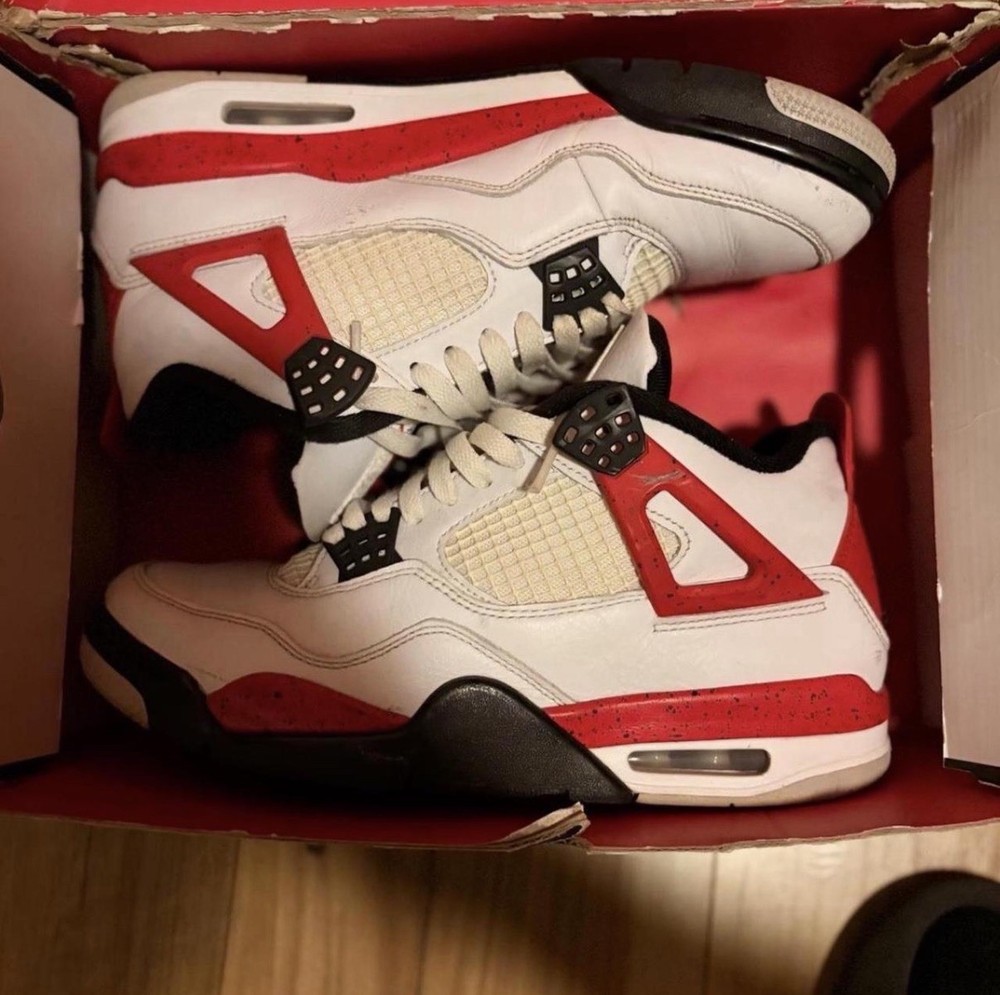 Jordan Air Jordan 4 Retro White Fire Red Black Red Cement DH6927-161 Men's